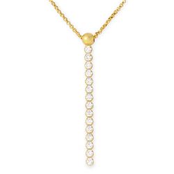 Sterling Silver Gold Plated CZ Drop Necklace - ARN00019GP