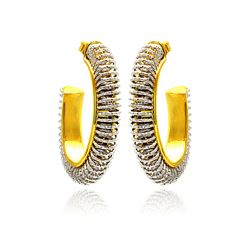 Sterling Silver Rhodium & Gold Plated Hoop Earring ite00045gpi