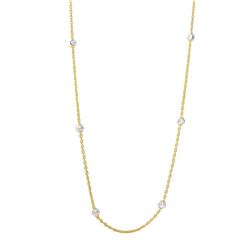36" Sterling Silver Diamond Cut Beaded Two-Tone Gold Plated Italian Necklace ITN00109GP