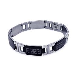Stainless Steel Black Enamel Celtic Design Bracelet ssb00017a