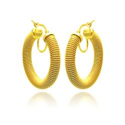 Sterling Silver Gold Plated Italian Hoop Earring ite00030gp