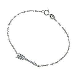 Sterling Silver Rhodium Plated Arrow CZ Bracelet - BGB00232