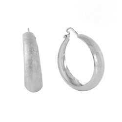 Sterling Silver Rhodium Plated Armadillo Hoop Earring ITE00079RHD
