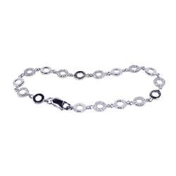 Sterling Silver Rhodium Plated Open Multi Circle Bracelet stb00284