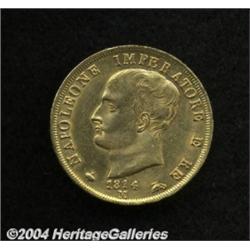 Kingdom of Napoleon. Gold 40 Lire 1814-M,