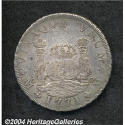 Carlos III Pillar 8 Reales 1771-FM, KM105, VF,