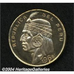 Republic. Gold 50 Soles 1968 Inca, KM219,