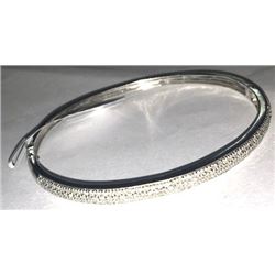 Certified 14k Gold Bangle Bracelet w. Diamonds 9.3gr