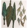 Image 3 : Ancient Bronze Spearheads & Arrows Artifacts 5-2" range