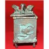 Image 2 : Ancient Rare Indo-Persian-Mughal Period Bronze Trinket Box w. Bird Figurine Handle Tops