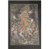 Image 8 : Old Indonesia Jauk Dancer Color on Paper in Wood Frame 27x21"