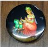 Image 5 : Antique Russian Trinket Box 2.50", Glazed Enamel Painting