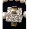 Image 1 : Vintage 14K Gold 2-ctw Diamond Pearl Strand Enhancer