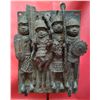 Image 1 : Rare African Benin Bronze Work Plaque 14x11", 18-lbs (Part of a Private Collection)