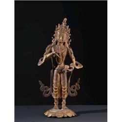 Ancient Bronze Diety Sculpture 9"