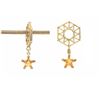 Image 1 : HEXAGON GOLD WHEEL W/ CITRINE STAR DANGLE (#3PLAINC)