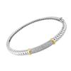Image 1 : STERLING SILVER GOLDPLATED DIAMOND TWISTED ROPE BANGLE (#4180D)