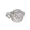 Image 1 : 14K  White Gold Diamond Cluster Swirl Ring