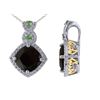 Image 1 : TT SS/YGPLT GARNET / TSAVORITE / WHITE TOPAZ PENDANT (#10215MUL)