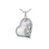 Image 1 : SILVER HS WHITE MOTHER-OF-PEARL / DIAMOND PENDANT (#6910MOP-WHT)