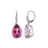 Image 1 : SILVER PS PURE PINK TOPAZ / DIAMOND LEVERBK EARRINGS (#6743PPT)