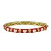 Image 1 : Red Enamel, White Hearts-Gold Plated Brass Bangle