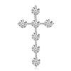 Image 1 : 14K White Gold Diamond Cross Pendant With 18" Chain