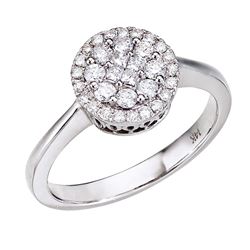 14K White Gold Diamond Clustaire Ring