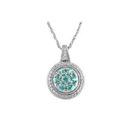 SS BLUE ZIRCON / DIAMOND PENDANT (#7417BZ)