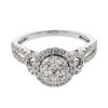Image 1 : Round-Cut Single Halo Diamond Cluster Ring In 14K White Gold | 436234