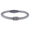 Image 2 : Silver Color Mesh With Beads Bracelet. 3 Round Rondells With White Czs.-7