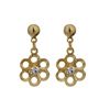Image 1 : Gold Filled Dangling Cutout Flower With CZ Post Earrings, 0.83