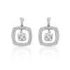 Image 1 : Open Cushion W/ Diamond Dangle Earrings In 14K White Gold | 345275