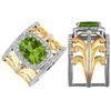 Image 1 : TT SS/YGPLT PERIDOT / WHITE TOPAZ RING - Size 7 (#10508MUL)