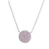 Image 1 : Sterling Silver Pink Round CZ Necklace