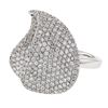 Image 1 : Pave-Set Leaf Shape Diamond Ring In 14K White Gold | 375937