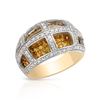 Image 1 : Halfway Diamond Band W/ Yellow Sapphire In 14K Two-Tone Gold | 156211