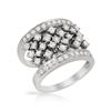 Image 1 : Wide Prong-Set 2-Row Band Diamond Ring In 18K White Gold | 398721