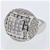 Image 1 : Princess & Round Diamond Fashion Ring In 18K White Gold|123259