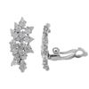 Image 1 : Sterling Silver CZ Cluster Clip On Earrings- 0.95"