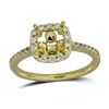 Image 1 : Cushion Cut Diamond Semi-Mount Engagement Ring In 14K Yellow Gold|439636