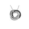 Image 1 : SS BLACK / WHITE DIAMOND 3-INTERLOCK CIRCLE PENDANT (#7274D-BLK)