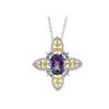 Image 1 : TT STERLING SILVER GOLDPLATED AMETHYST / WHITE TOPAZ PENDANT (#9630MUL)