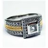 Image 1 : Sterling Silver-TT CZ RING