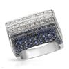 Image 1 : Round-Cut Prong-Set Blue Sapphire And Diamond Ring In 14K White Gold | 156937
