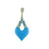 Image 1 : Turquoise W/ Diamonds Slider W/ Chain In 14K Yellow Gold | 421058