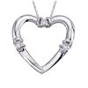 Image 1 : 14K White Gold Diamond Open Heart Pendant With 18" Chain