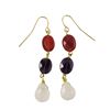 Image 1 : Assorted Colored Stones Gold Over Sterling Silver Fish Hook Earrings