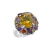 Image 1 : SS CITRINE / RHOD / GARNET / AMY / FIRE OPAL RING - Size 7 (#8839MUL1)