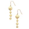 Image 1 : 3 Hanging Circles Gold Plated Wire Earrings With Czs